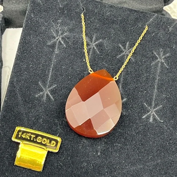 Vintage 14K Gold Carnelian & Amethyst Necklace – Rare Find - Picture 8 of 17